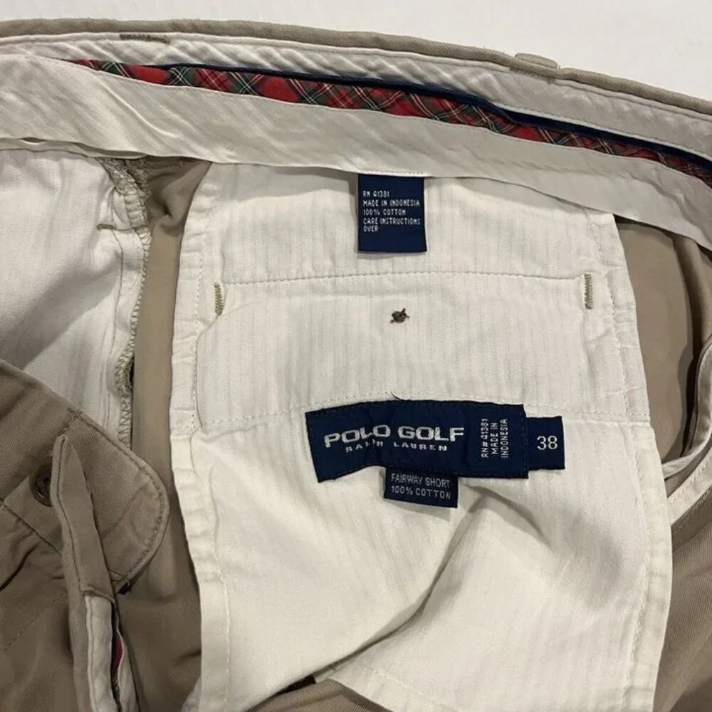 Polo Golf Ralph Lauren Fairway Cotton 38 Tan Flat Front‎ Khaki Short